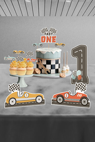 Hey Parti Set de petrecere pentru aniversarea de 1 an cu tematică mașină retr...