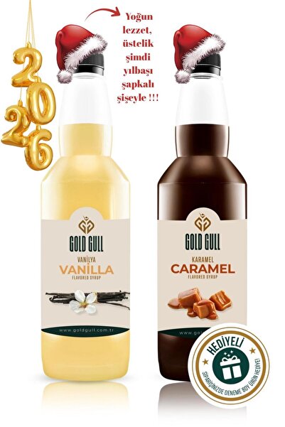 gold gull Vanilya & Karamel Aromalı Kahve & Meyve Şurubu 2 x 700 ml.
