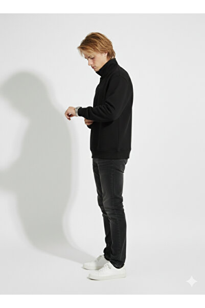 ribana Φούτερ Unisex με κουμπιά με μαλακή υφή με διπλό νήμα