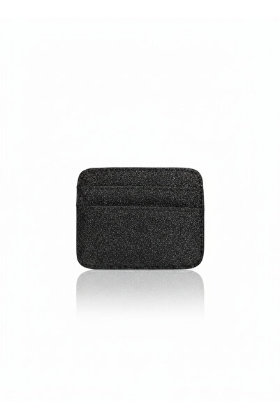 Zuna Studio Siyah Kadın Simli 5 Bölmeli Işıltılı Kartlık