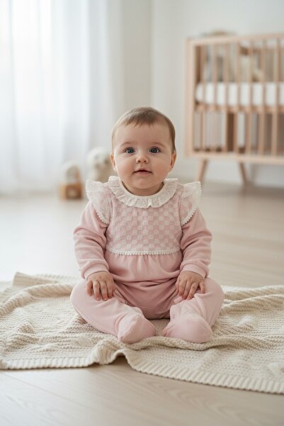 Babydola بذلة بيبي دولا المخملية ذات الأزرار الخلفية والأرجل المفتوحة