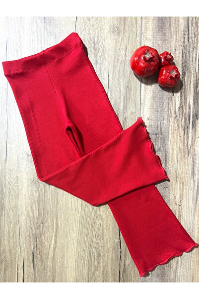 Babyelisco Kırmızı çocuk İspanyol paça tayt pantolon