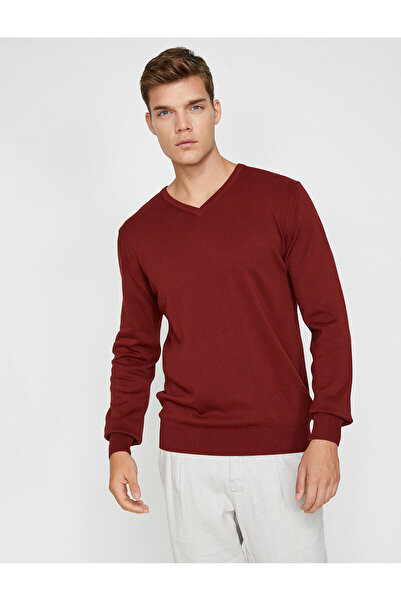 Koton Strickpullover mit V-Ausschnitt