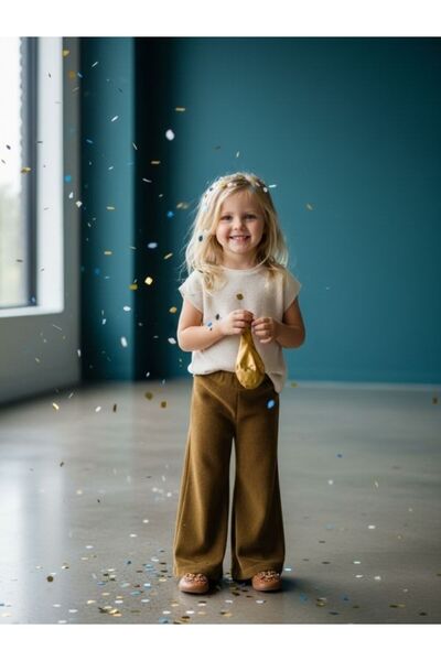 Zekids Κοριτσίστικο Χειμερινό - Πλεκτό Παντελόνι με Ελαστική Μέση