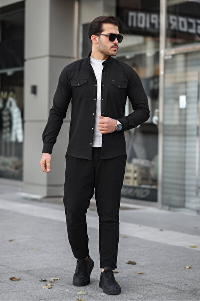 Artı1 Men's Relax Fit Comfortable Cut Double Pocket Winter a Quality Cashmere Jacket - Coat