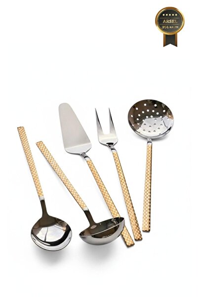 Arsel Dama Gold Servis Takımı 304 Kalite 3mm Premium Ağır Servis Sunum Sos Se...