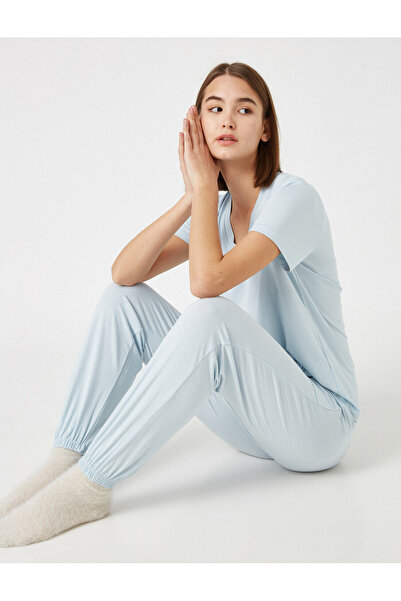 Koton Viskose-Pyjamahose mit Taschen