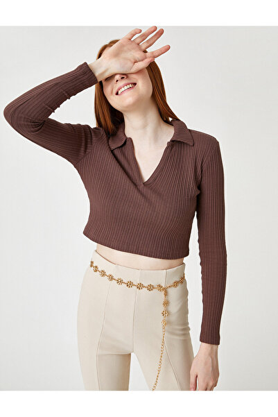 Koton Langarm-T-Shirt mit Polokragen