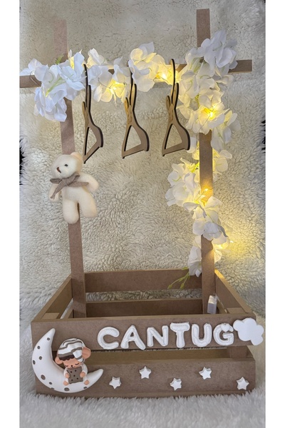 HEDİYE724 40 uçurma sepeti anne bebek hediyelik TEYZE HALA SEPETİ LEDLİ 3 Adet askı