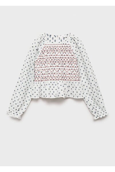 MANGO Kids İşlemeli desenli bluz