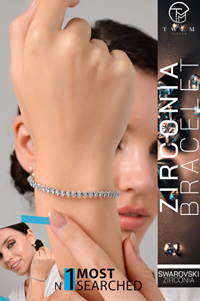 Swaroski Zirconia Taşlı İnce Işıltı Bileklik | Narin ve Göz Alıcı