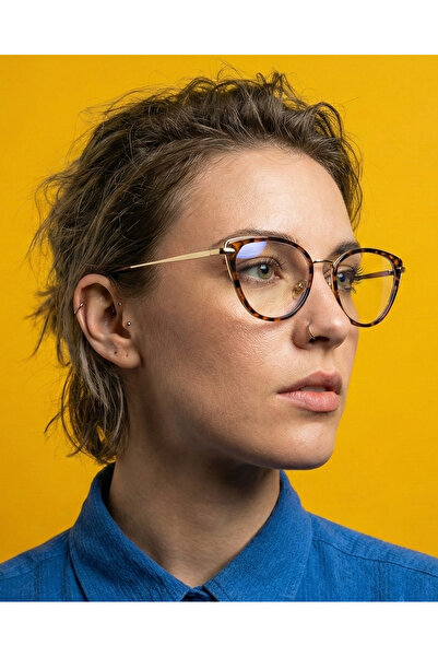 Corney Design Monica Leopar Cat Eye Gözlük | Mavi Işık Filtreli | Blue Blocke...