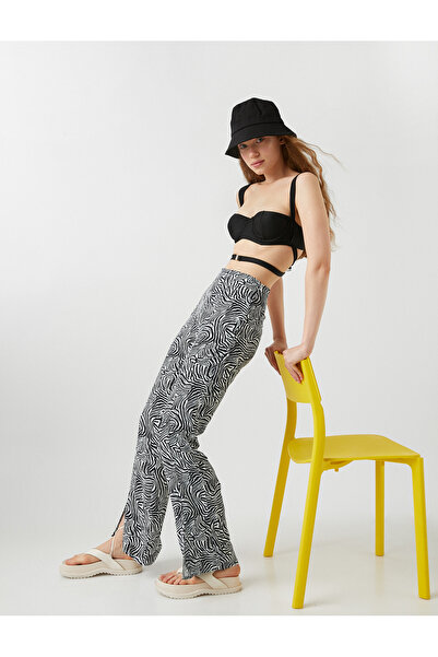 Koton Παντελόνι με γεωμετρική στάμπα με λεπτομέρεια