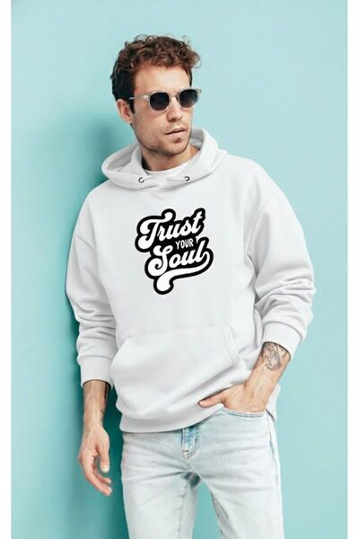 Evim Sepeti Unisex Hoodie:'Trust Your Soul' Retro Font Printed |   Cotton Win...