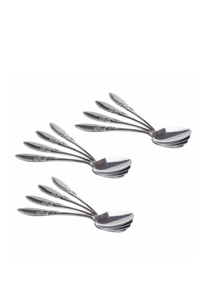 HIC طقم ملاعق عشاء من الفولاذ المقاوم للصدأ مكون من 12 قطعة