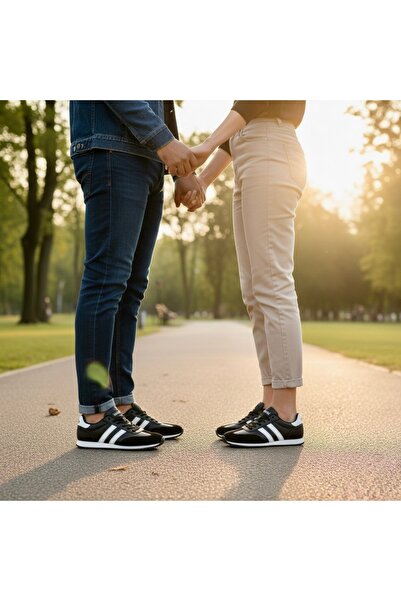 Lennox Unisex Black and White High-Sole Shoes