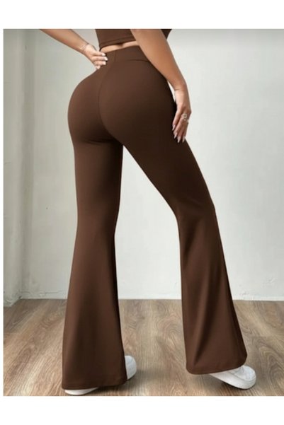 maysmelo Women High Waist Flared Comfortable Leggings