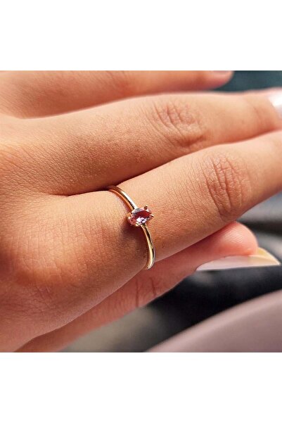 FasekGold Gümüş Yüzük - İtalyan Kol 0.30 Karat Zultanit Taşlı Tek Taş Yüzük-S...