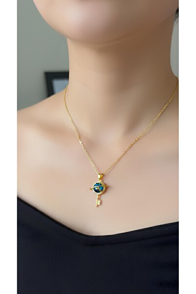 Bontexs سلسلة صفراء من حجر الزركون وقلادة مفتاح هدية خاصة للحبيب