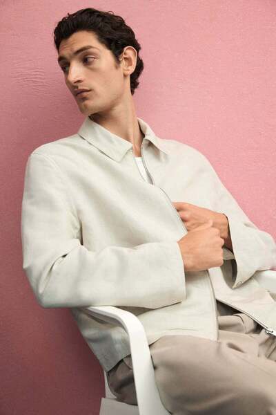 H&M Regular Fit Linen-blend jacket