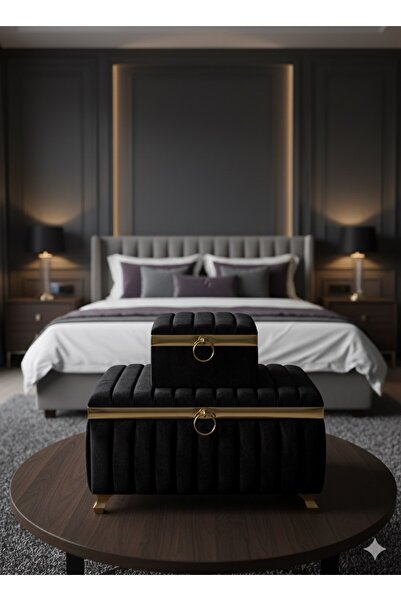 ORUÇ BEY Gold Kulplu İkili Çeyiz Sandığı Nişan, Bohça, Söz