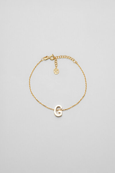 So CHIC... My Story G Harfi 18 Ayar Sarı Altın Kaplama 18 Cm Gümüş Bileklik