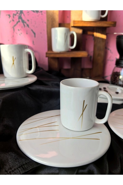 arsimhome 6 kişilik 12 parça beyaz fincan takımı