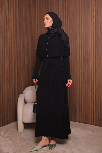 Balenbi Women's Tight Knitted Cape Sweater Hijab Dress Std Size 1150