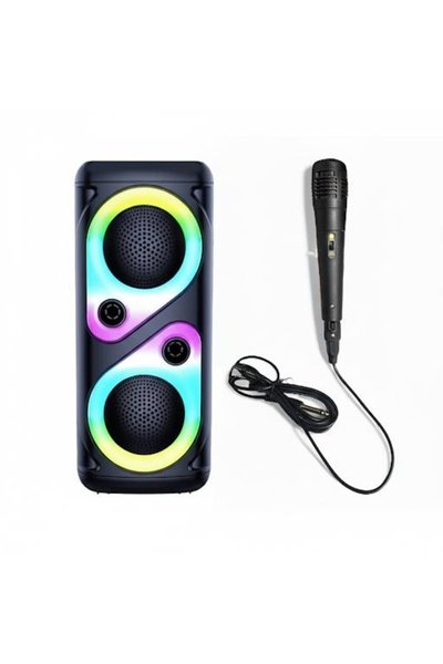 SmartElectro Boxă Portabilă Bluetooth cu Microfon, Lumini LED RGB și Radio FM – Sunet Puternic