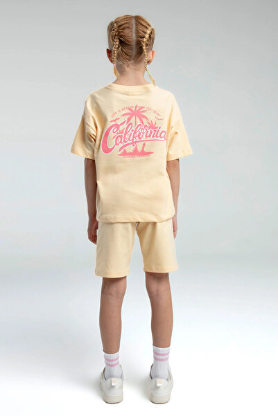 Rolypoly Girl's Cream Two Thread 100% Cotton Bermuda Suit