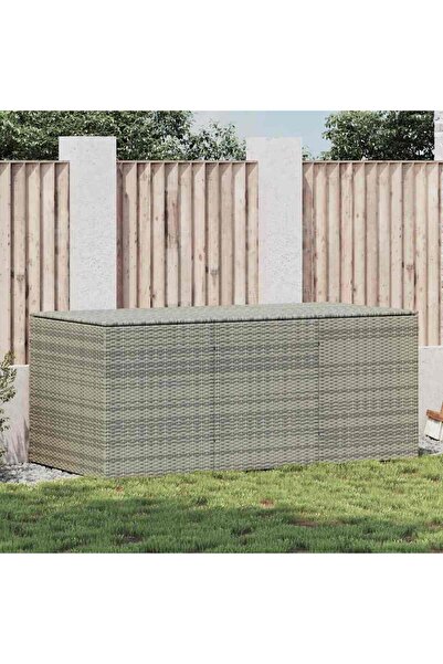 vidaxl صندوق تخزين للحديقة من البولي راتان 180x90x70 سم رمادي