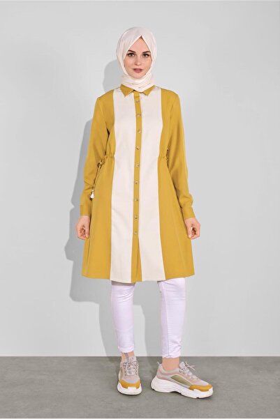 Alvina Thick Striped Buttoned Tunic 41133