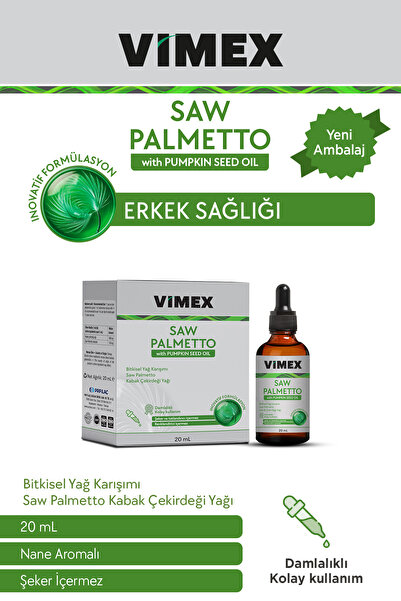 Saw Palmetto Kabak Çekirdeği Yağı 20 mL Damla - Cüce Palmiye Ekstresi - Erkek Sağlığı