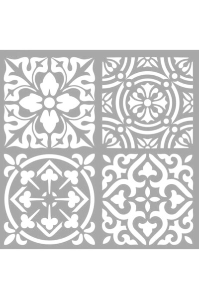 Artikel Karo1 Stencil Boyama Şablonu 30x30 Cm, Duvar Stencil, Fayans Stencil,...