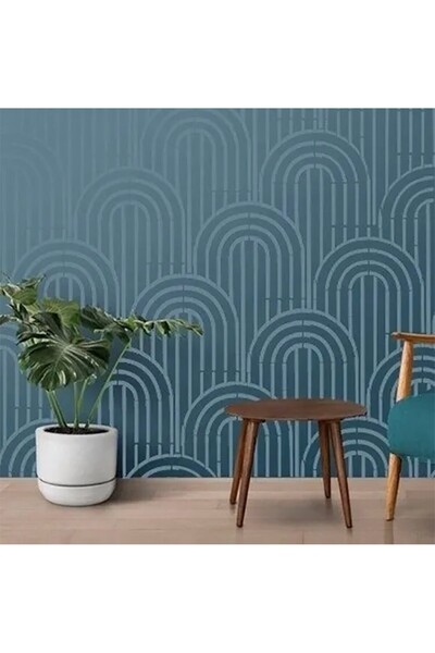 Artikel Çizgi Desenler -2 Stencil Boyama Şablonu 50x70 cm, Duvar Stencil, Fay...