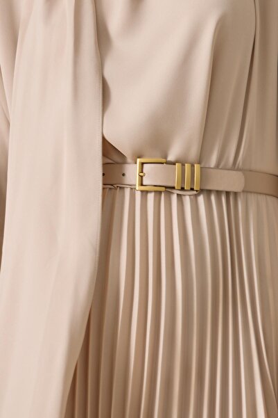 Setre Φόρεμα με μακρυμάνικο μίντι μήκος με λεπτομέρεια από βιζόν και πλισέ