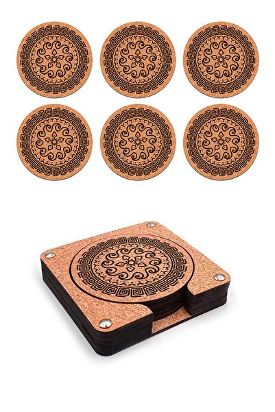 Artikel Wooden Decorative Coasters Set of 6 Printed -12