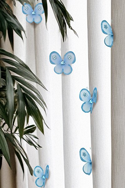 Genel Markalar Taşlı Kelebek 12 Adet Perde Süsü, Broş Aksesuar, Hediye Paketi...