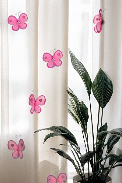 Artikel Taşlı Kelebek 6 Adet Perde Süsü, Broş Aksesuar, Hediye Paketi Süsleme...