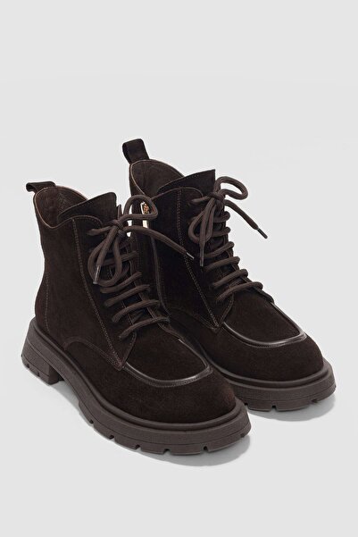 selin shoes Γυναικείες μπότες Nivora από γνήσιο δέρμα με κορδόνια και φερμουάρ στο πλάι - ΚΑΦΕ ΣΟΥΕΤ