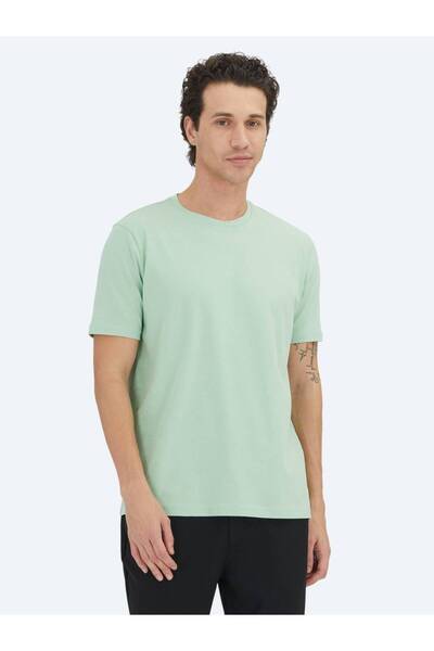 Kip Mint Plain Crew Neck 100% Cotton T-Shirt