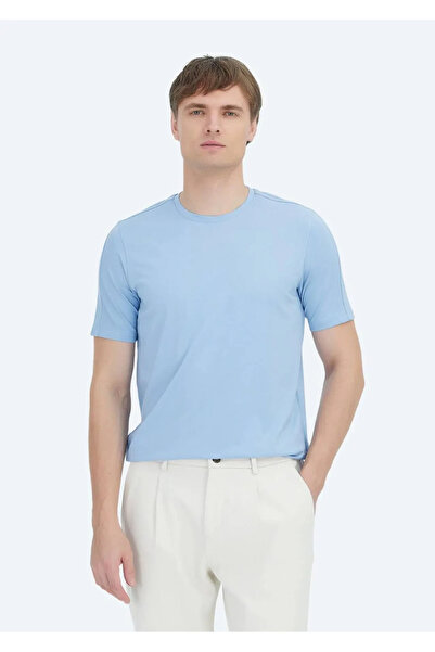 Ramsey Light Blue Plain Crew Neck T-Shirt