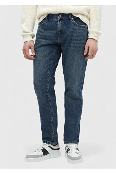 Ramsey Παντελόνι Navy Blue Straight Regular Fit τζιν 100% βαμβάκι