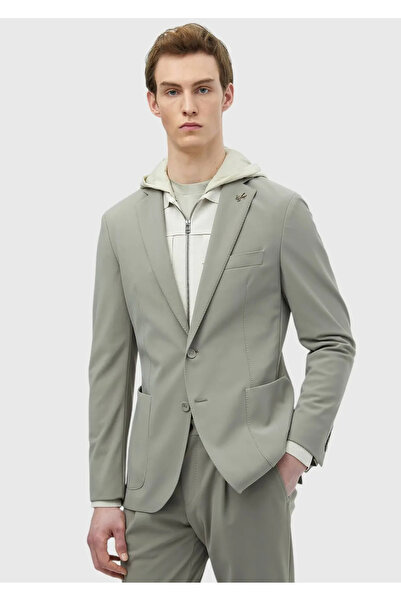 Ramsey Açık Yeşil Düz Comfort Fit Örme Takım Elbise