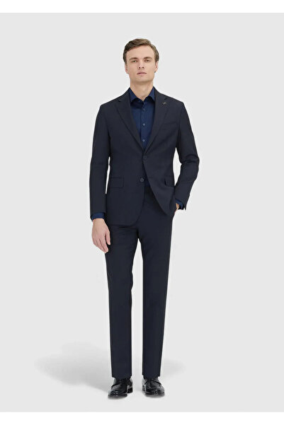 Ramsey Dark Navy Striped Zeroweight Slim Fit 100% Wool Suit