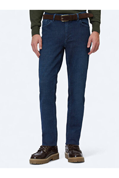 Kip Παντελόνι με βαμβακερό μείγμα τζιν Navy Blue Slim Fit