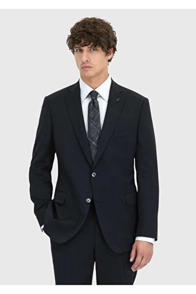 Ramsey Black Plain Regular Fit 100% Wool Suit