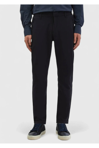 Ramsey Lacivert Düz Örme Jogging Fit Casual Pantolon