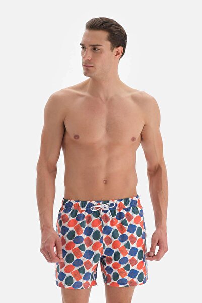 Dagi Κοντό μαγιό με μοτίβο λευκό - πορτοκαλί αστερίας