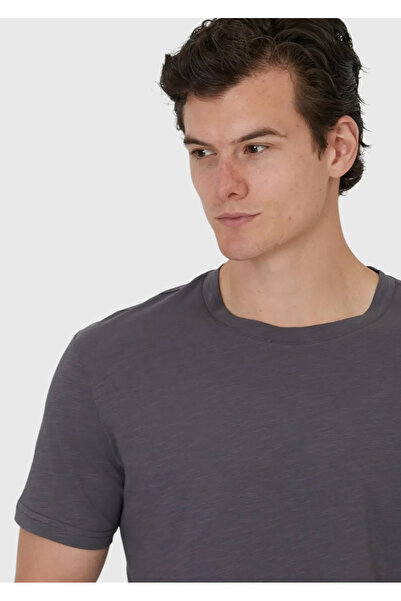 Ramsey Μπλουζάκι Anthracite Plain Crew Neck 100% βαμβάκι